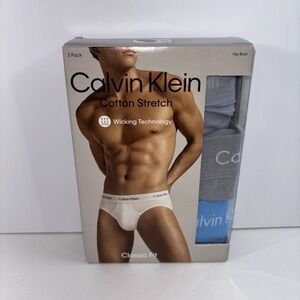 3-in-Box Calvin Klein Cotton Classic Fit Stretch Hip Briefs XXL‎ Mens New